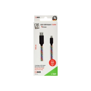 Lightning cable, 1m, TriColor