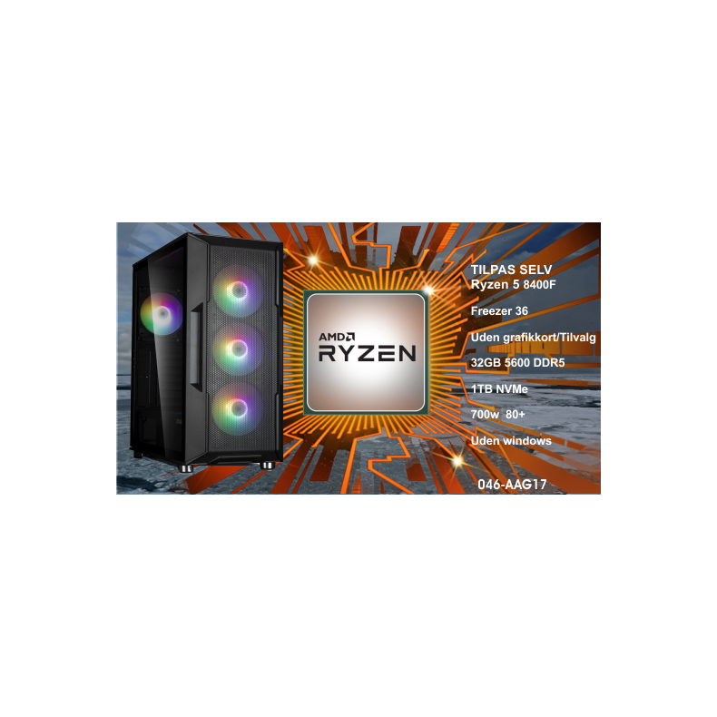 Luc Computer AAG17 Ryzen 5 8400F uden GPU tilpas selv