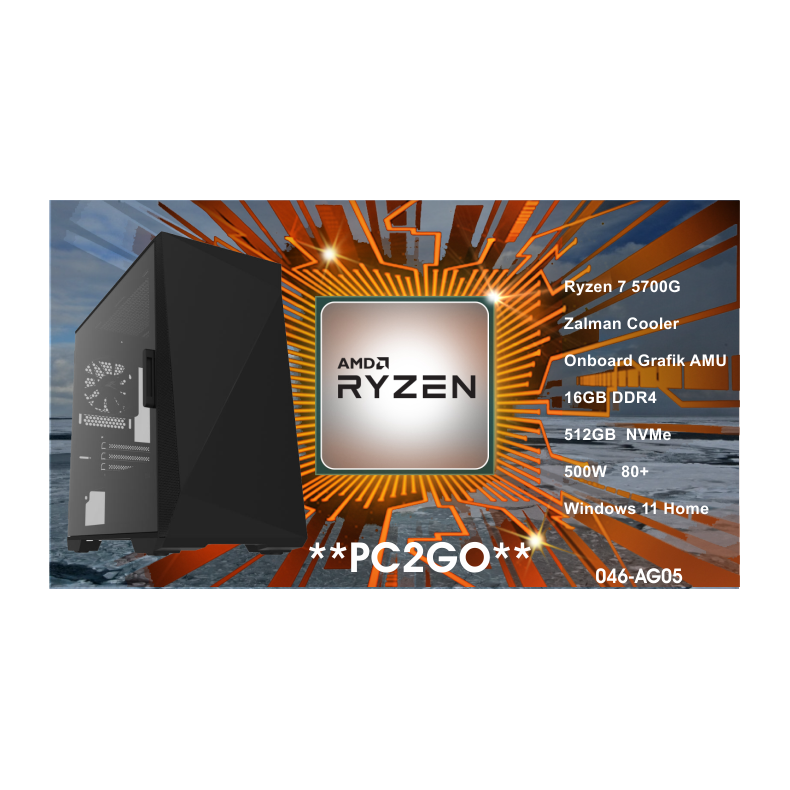 Luc Computer AG05 Ryzen 7 5700G 16GB RAM 512GB NVMe Win 11 **PC2GO**