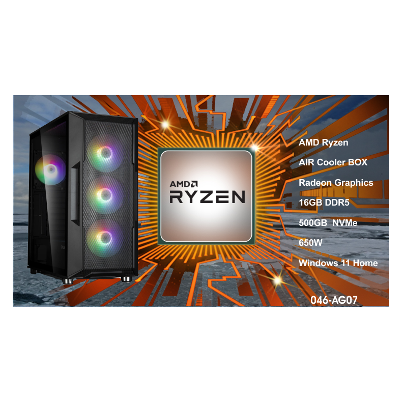 Luc Computer AG07 Ryzen 5 8500G 16GB DDR5 500GB NVMe Win 11 PC2GO