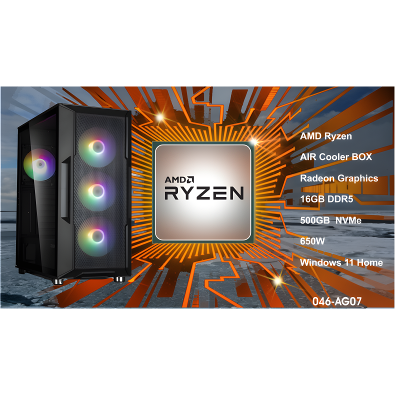 Luc Computer AG07 Ryzen 5 8500G 16GB DDR5 500GB NVMe Win 11 PC2GO