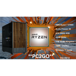 Luc Computer AG12 Ryzen7 5700X 32GB RAM 1TB NVMe RTX5060ti Win11 **PC2GO**