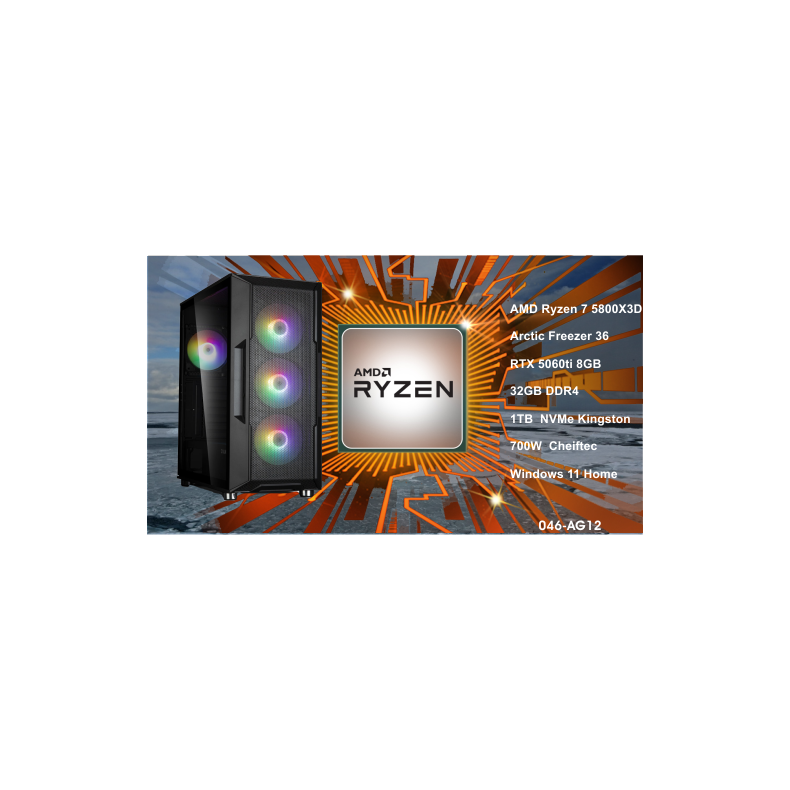 Luc Computer AG12 Ryzen7 5800X3D 32GB RAM 1TB NVMe RTX5060ti Win11 **PC2GO** 
