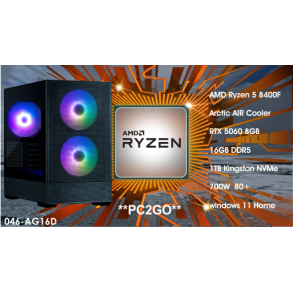Luc Computer AG16 Ryzen5 8400F 1TB NVMe, 16GB, RTX5060 Win11 **PC2GO**