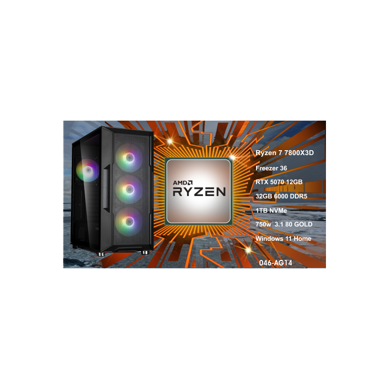 Luc Computer AG14 Ryzen 7 7800X3D 1TB NVMe, 32GB, RTX5070 Win11 **PC2GO**