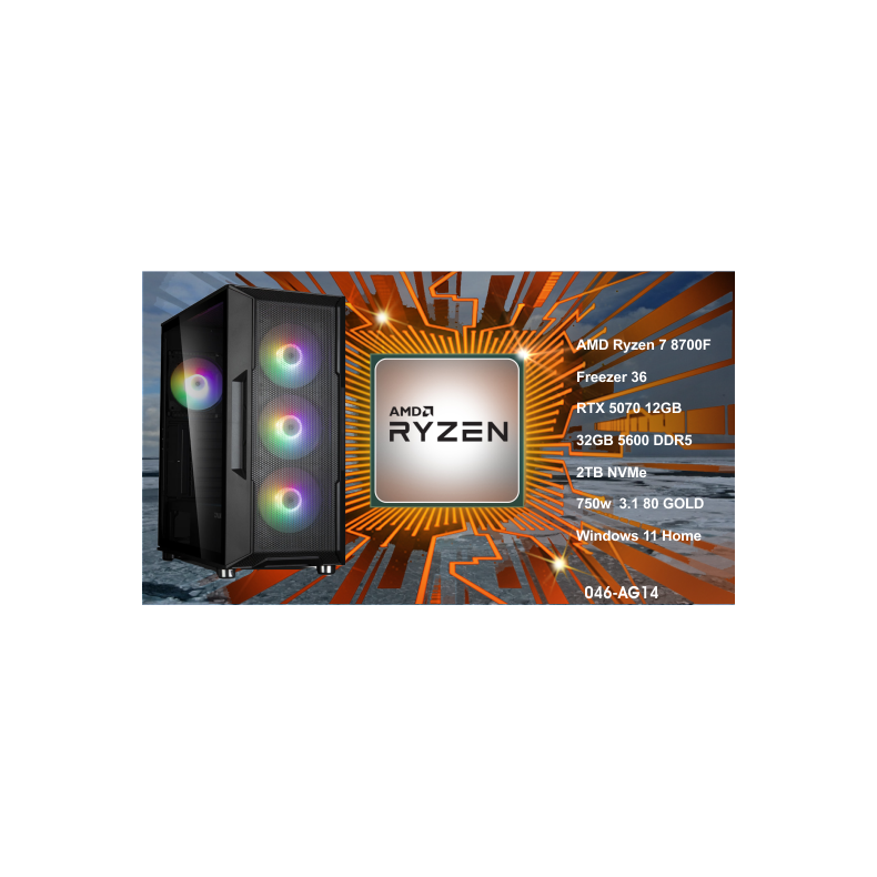 Luc Computer AG14 Ryzen 7 8700F 2TB NVMe, 32GB, RTX5070 Win11