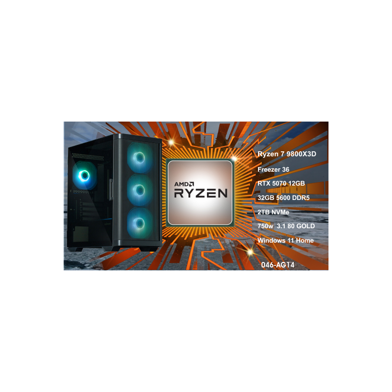 Luc Computer AG14 Ryzen 7 9800X3D 2TB NVMe, 32GB, RTX5070 Win11 **PC2GO**