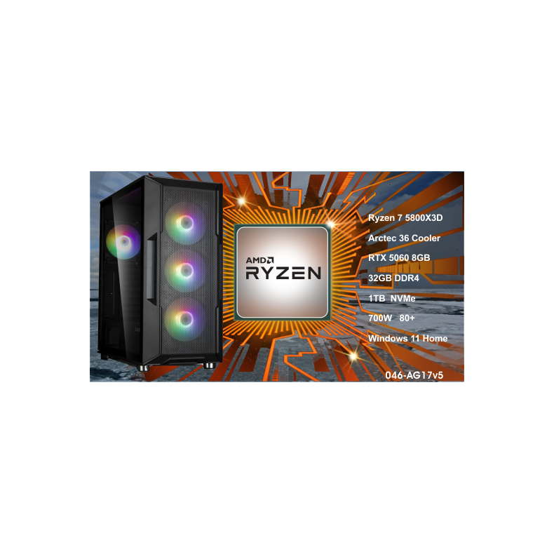 Luc Computer AG17 Ryzen 7 5800X3D, 32GB RTX 5060 Win11H