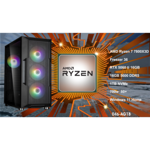 Luc Computer AG18 Ryzen 7 7800X3D 1TB NVMe, 16GB, RTX5060ti Win11
