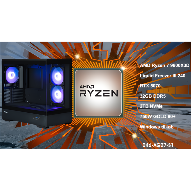 Luc Computer AG27 Ryzen 7 9800X3D 2TB NVMe 32GB, RTX5070 Win11 **PC2GO**