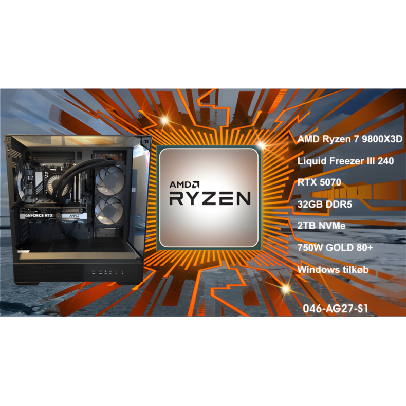 Luc Computer AG27 Ryzen 7 9800X3D 2TB NVMe 32GB, RTX5070 Win11 **PC2GO**