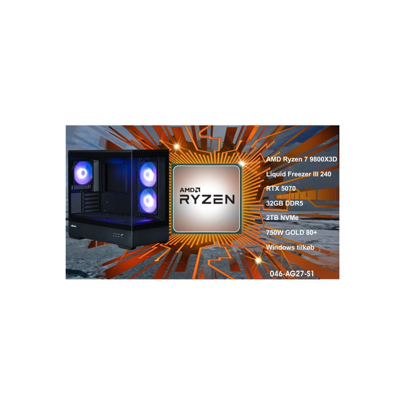 Luc Computer AG27 Ryzen 7 9800X3D 2TB NVMe 32GB, RTX5070 U/Win Black