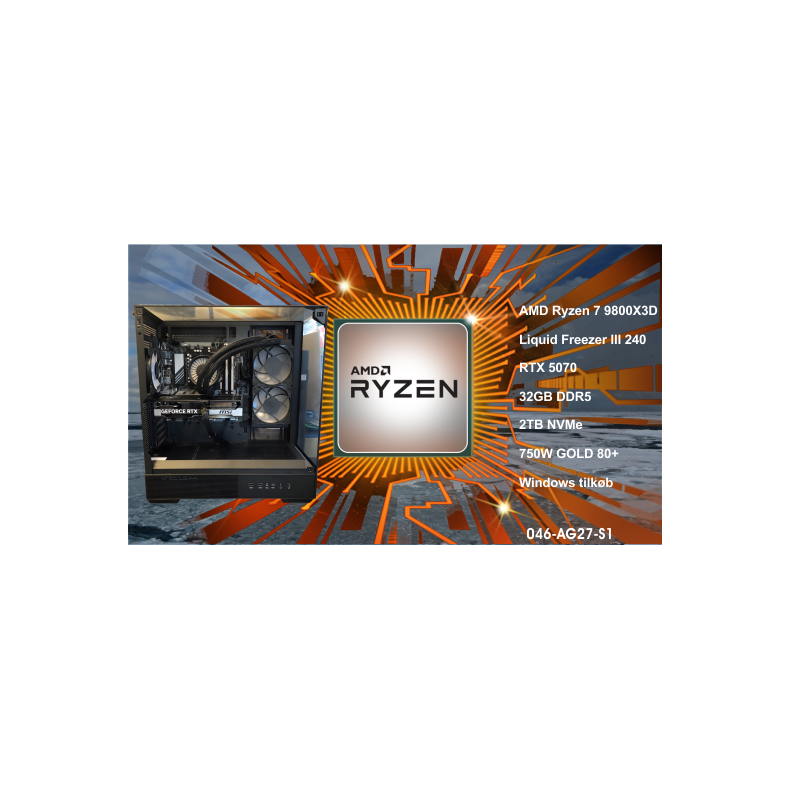 Luc Computer AG27 Ryzen 7 9800X3D 2TB NVMe 32GB, RTX5070 U/Win Black