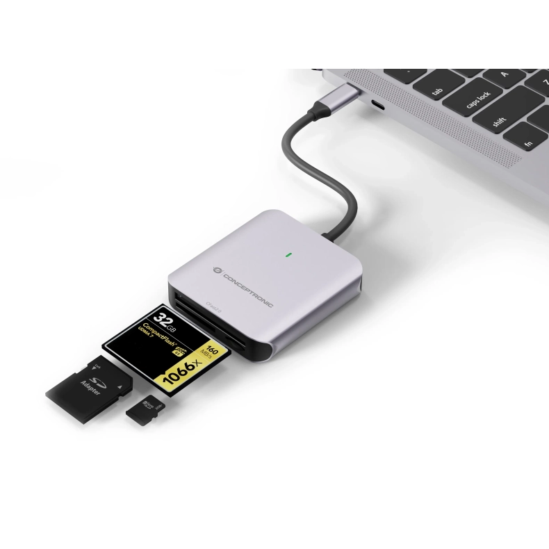 USB-C 3.2 Gen2 3 i 1 Card Reader