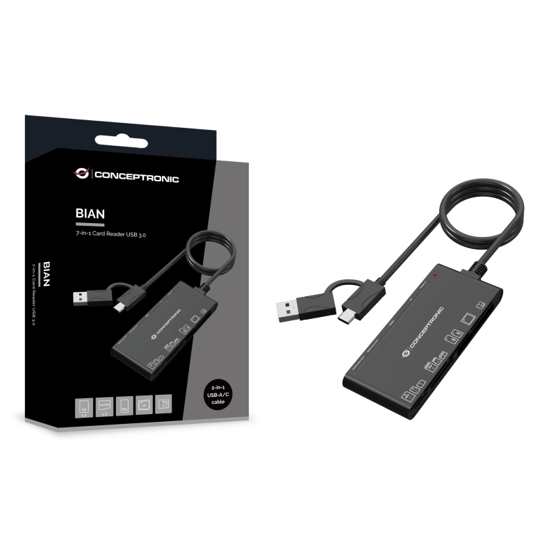 USB 3.0 7 i 1 Card Reader USB/Type-C