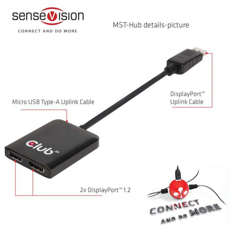 DP 1.2 to DP x2 MST HUB, Dual Monitor