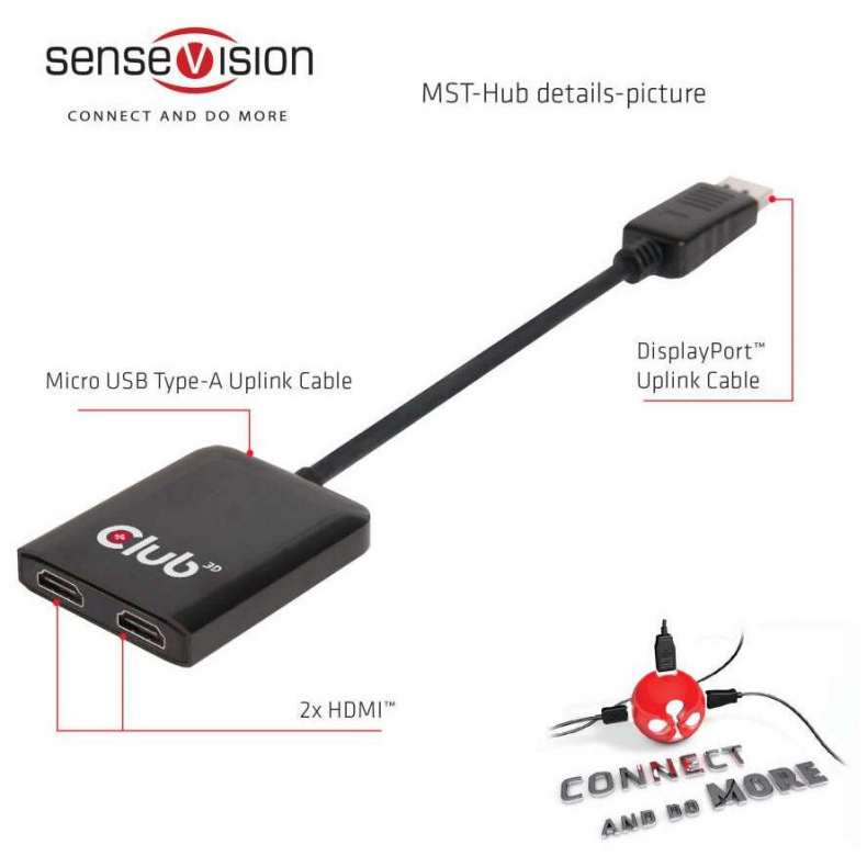 DP 1.2 to HDMI x2 MST HUB, Dual Monitor