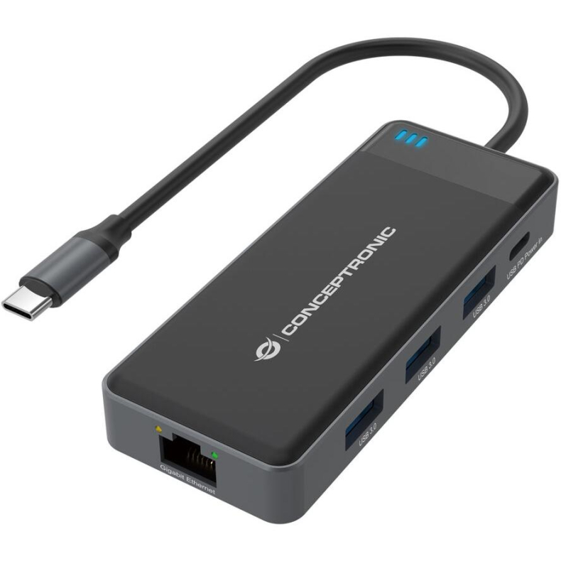 Conceptronic Dock USB-C->2xHDMI,GbE,3xUSB3.0,100WPDD