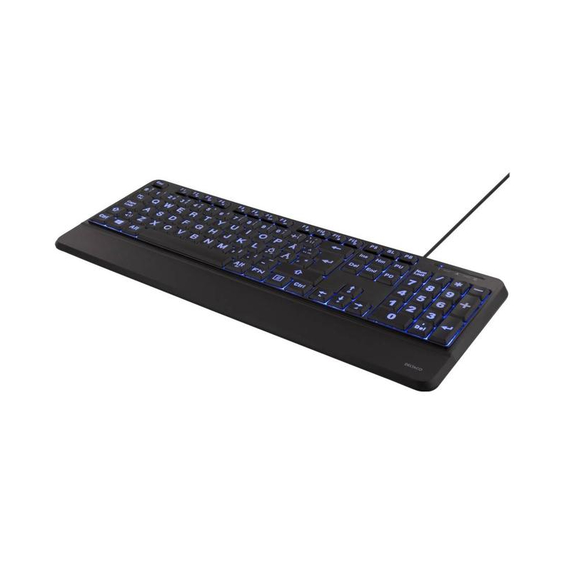 Tastatur Store bogstaver samt baglys USB