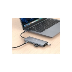 Dock USB-C->HDMI,SD,GbE,USB3.0/2.0,PD