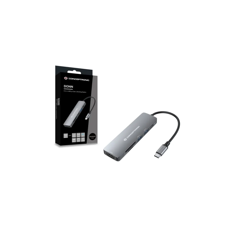 Dock USB-C->HDMI,SD,GbE,USB3.0/2.0,PD