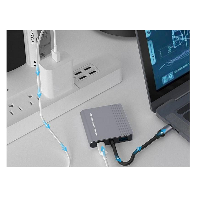 USB-C til 2xHDMI - USB 3.2 - USB-C PD