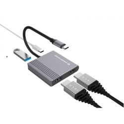 USB-C til 2xHDMI - USB 3.2 - USB-C PD