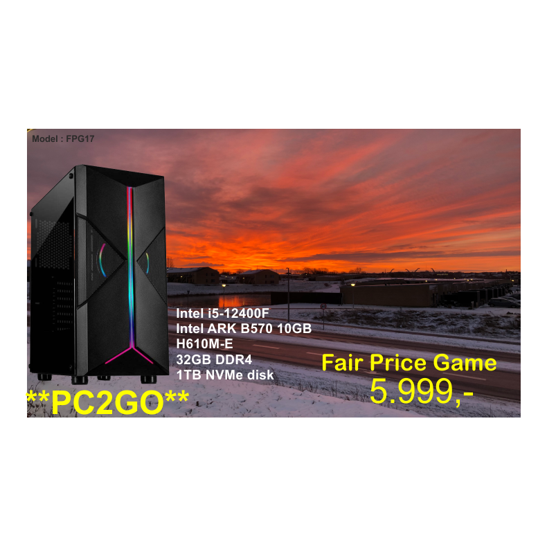 LUC Computer FPG17 i5-12400F 32GB 1TB NVMe ARK 570 m/Win **PC2GO**