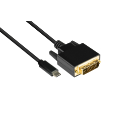 USB C til DVI 24+1 2m sort