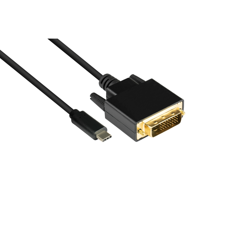 USB C til DVI 24+1 2m sort