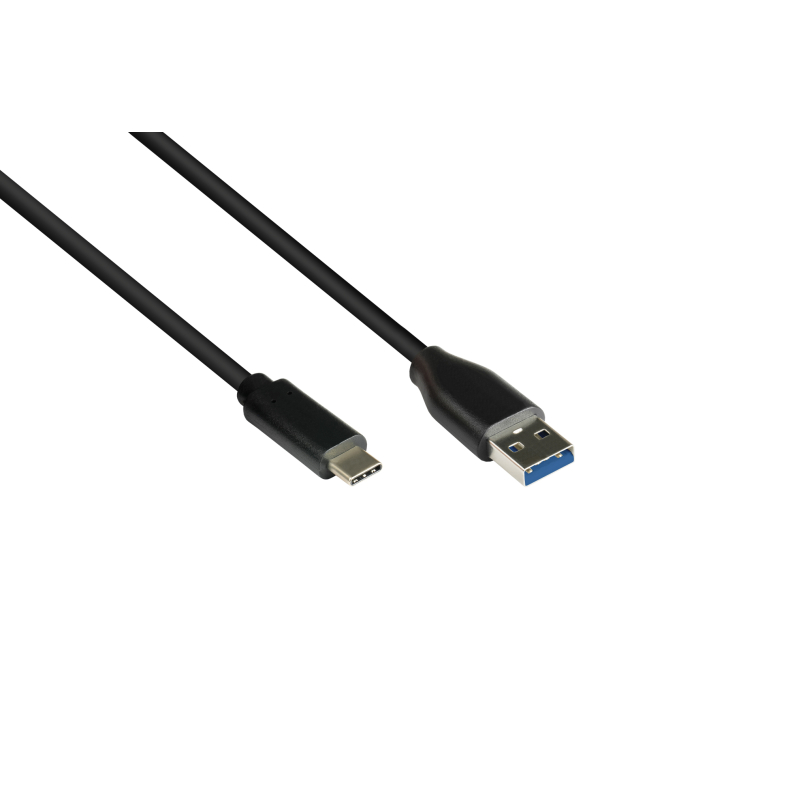 USB 3.0A  Han /Han USB C 2,0m sort