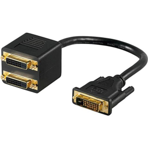 Y-splitter DVI-D(24+1) han til 2 x DVI-D