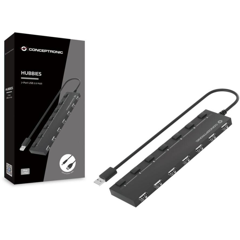 7-Port USB 2.0  HUB /+USB-DC kable