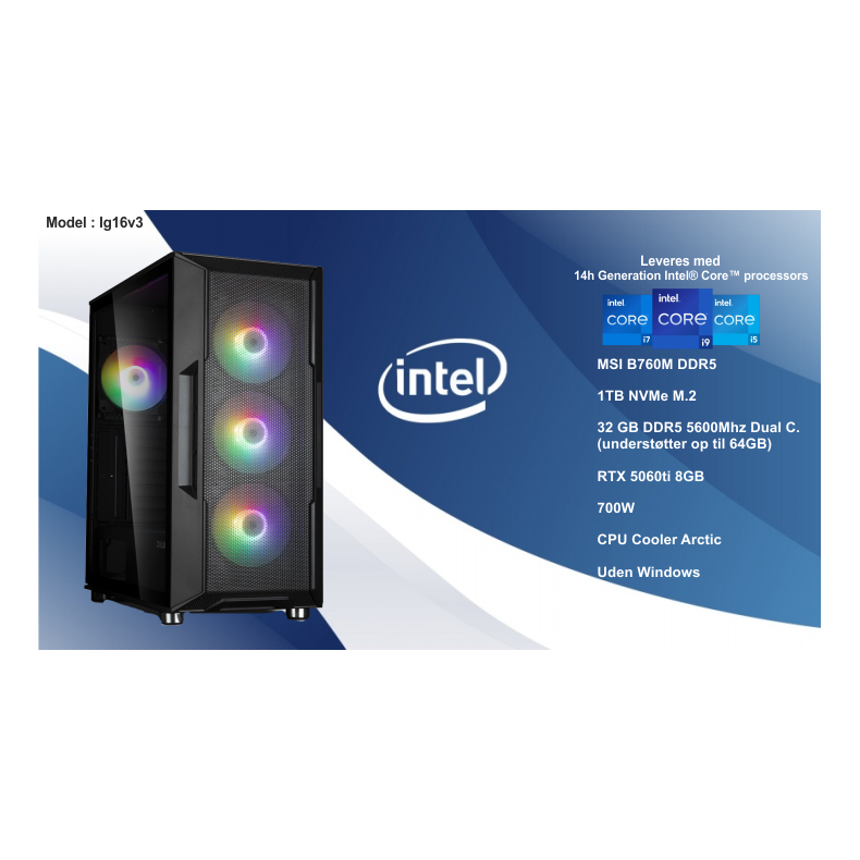 Luc Computer IG16v3 Intel i5-14400F 3,5GHz 32GB RTX5060ti