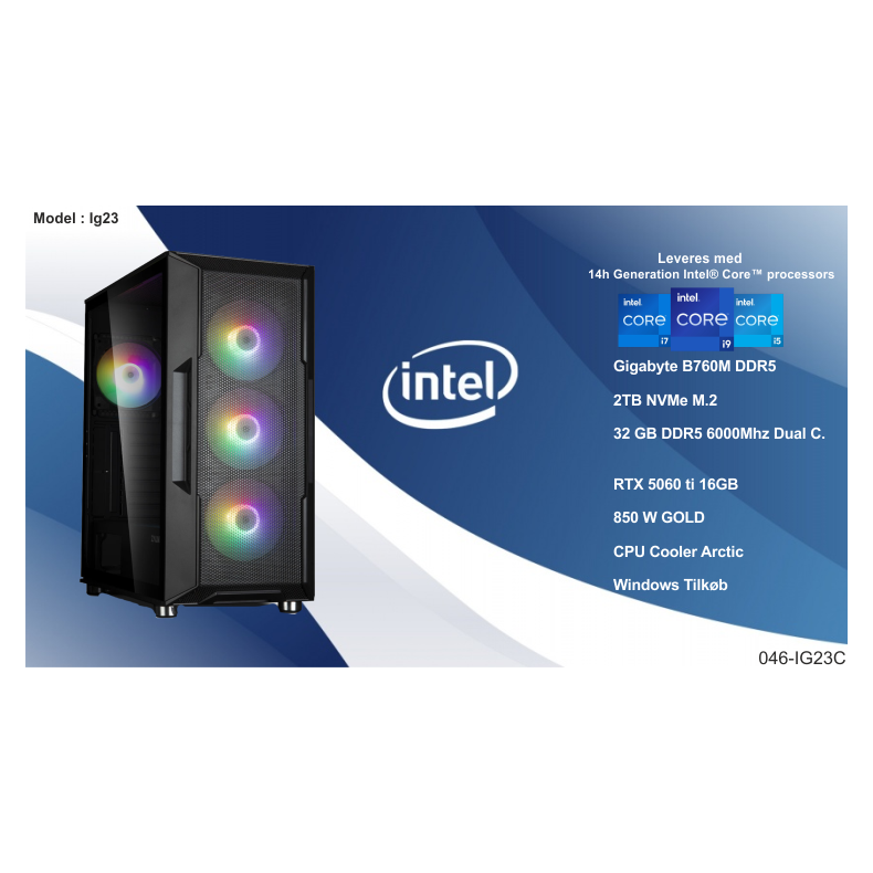 Luc Computer IG23 Intel i5-14400F 32GB RTX 5060TI 16GB  win 11 **PC2GO**