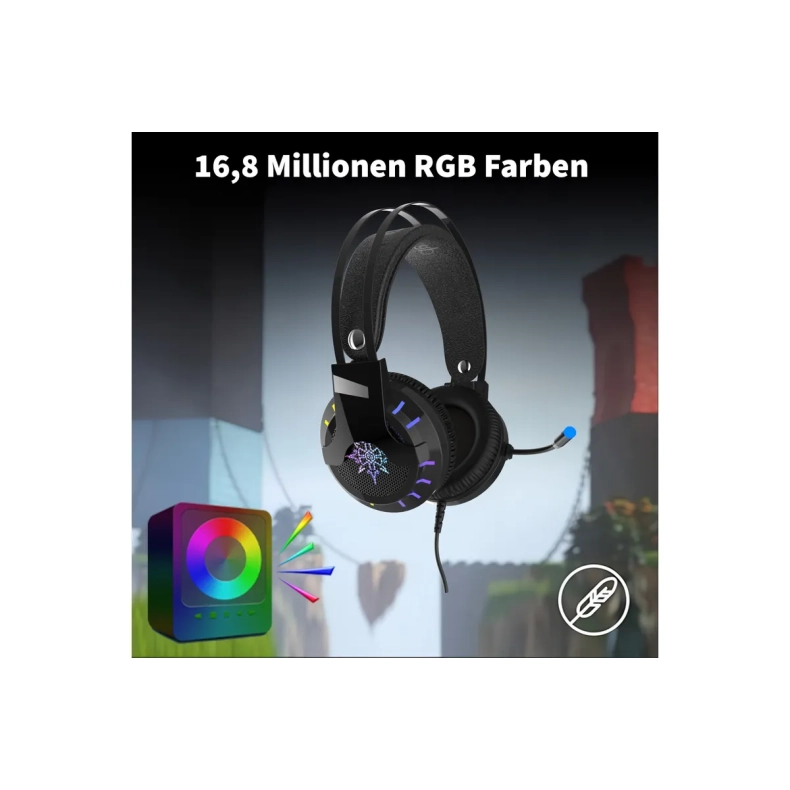 INCA Headset 7.1 Surround RGB/USB Sort