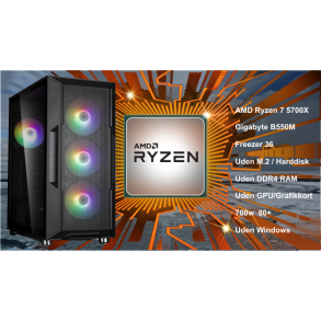 Luc Barebone AMD 5700x, uden GPU,RAM,HDD,OS tilpas selv