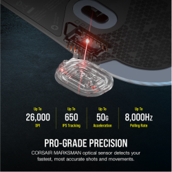 Corsair M75 Lightweight RGB Optisk Sort