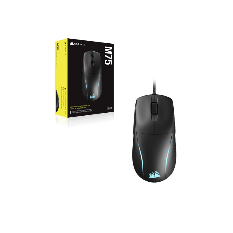 Corsair M75 Lightweight RGB Optisk Sort