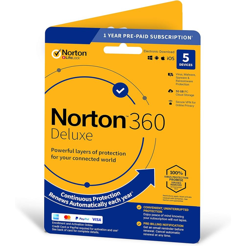 Norton 360 Deluxe 1User/ 5 licens/1r ESD