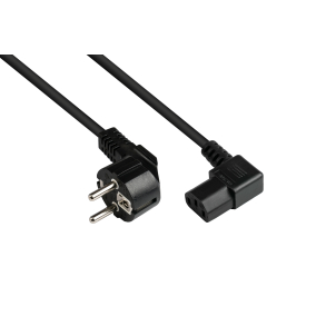 1,8 Meter 230V netkabel SORT 90g/90g