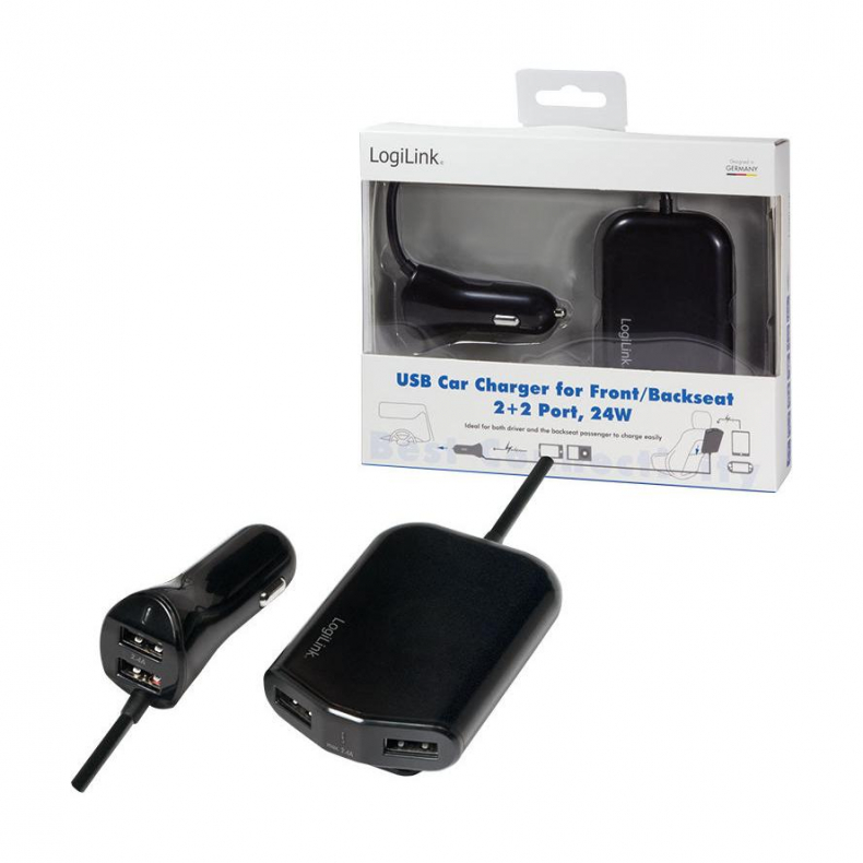 Car Charger 12/24V 2+2-Port USB