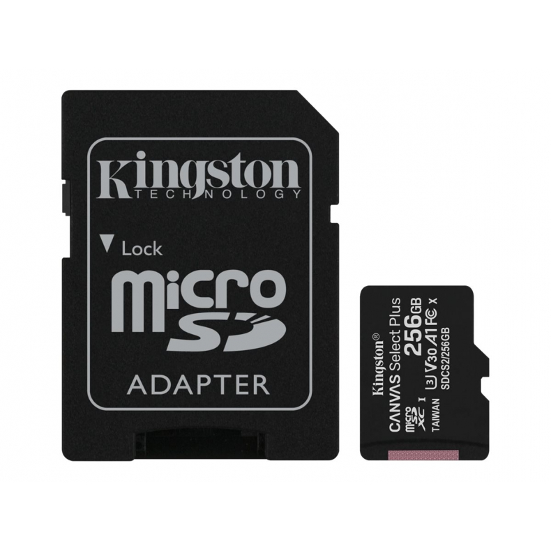 256GB microSDHC 100R A1 C10 Card + ADP