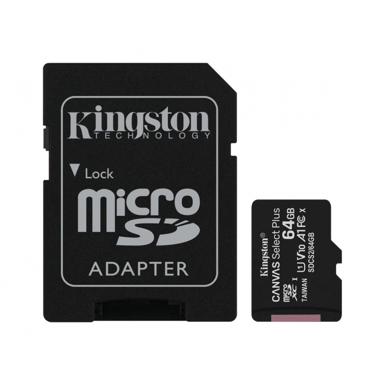 64GB microSDHC 100R A1 C10 Card + ADP