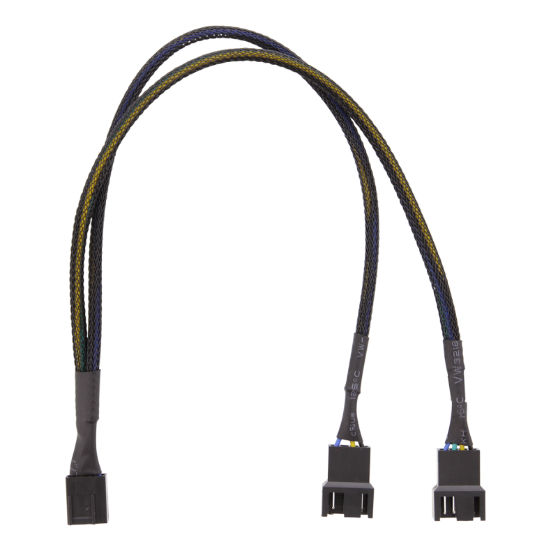 4-Pin Splitter for 2x PWM Fans 30cm Sort