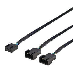 4-Pin Splitter for 2x PWM Fans 30cm Sort