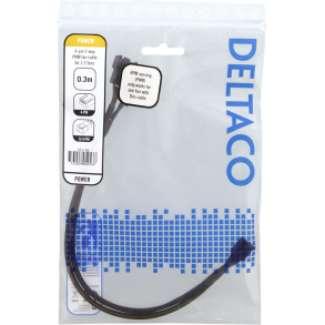 4-Pin Splitter for 2x PWM Fans 30cm Sort