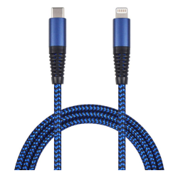 Lightning / USB C  cable, 1m, bl/sort