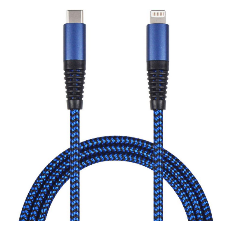 Lightning / USB C  cable, 1m, bl/sort