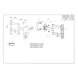 Vgophng til monitor max 20kg. m/VESA